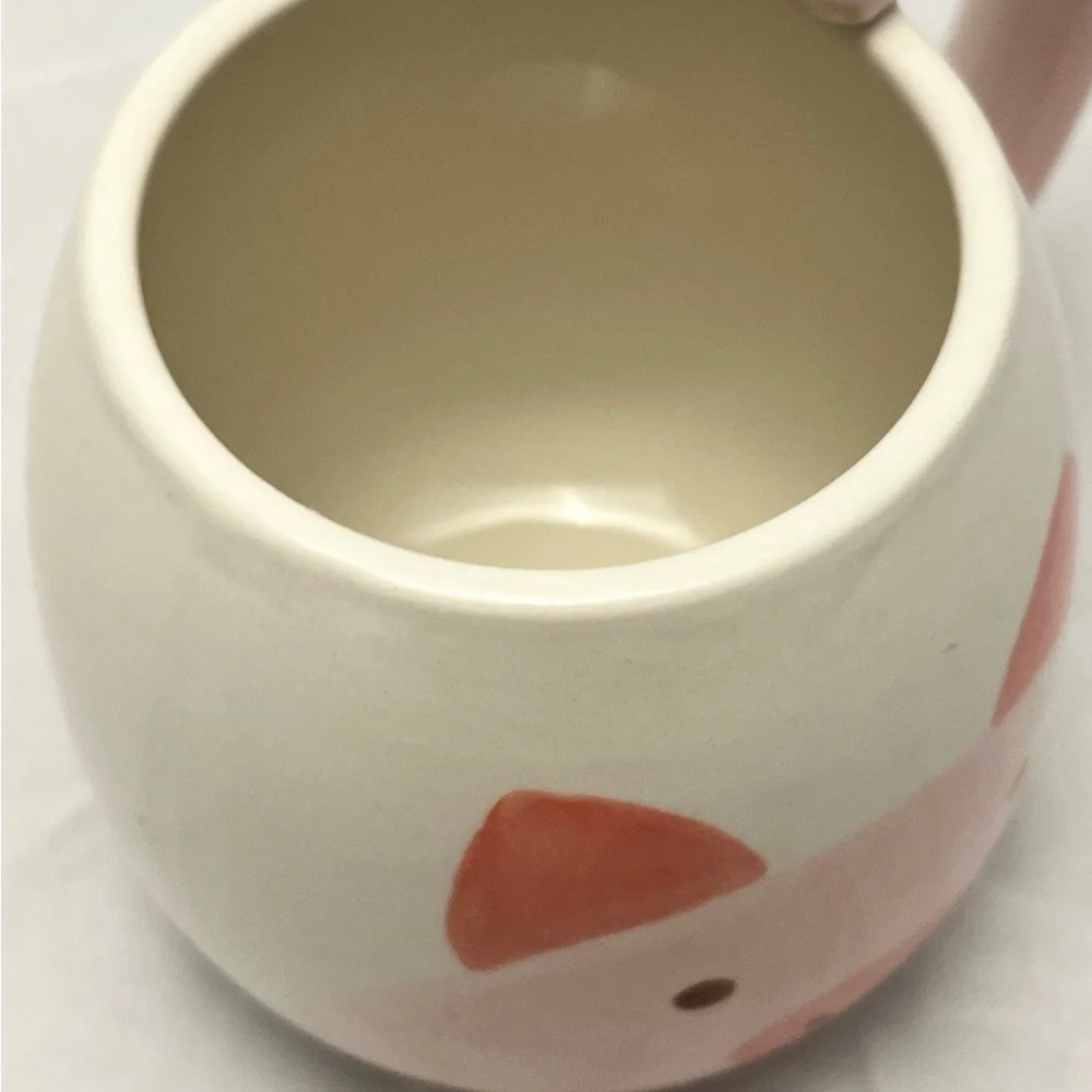 Hand-painted Pink Pig Coffee Mug, Unmarked, EUC